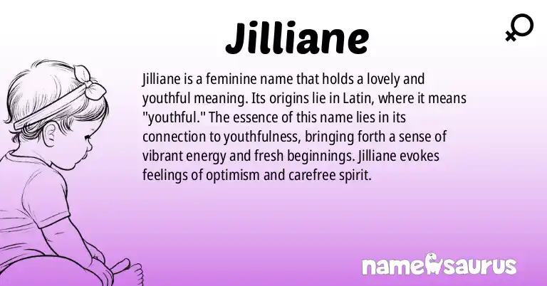 Infographic about Jilliane name meaning, Jilliane is a name from N/A origin(s).