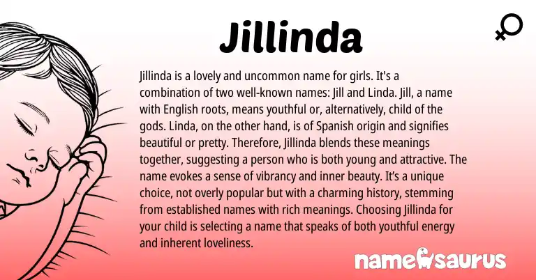 Infographic about Jillinda name meaning, Jillinda is a name from Spanish origin(s).