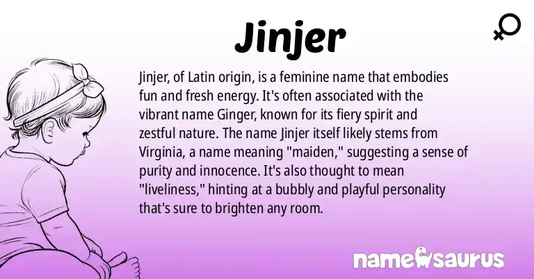 Infographic about Jinjer name meaning, Jinjer is a name from Latin origin(s).