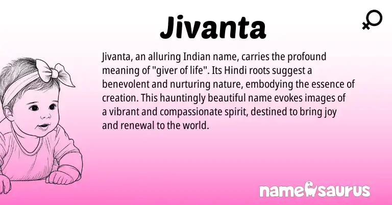 Infographic about Jivanta name meaning, Jivanta is a name from Hindi, Indian origin(s).