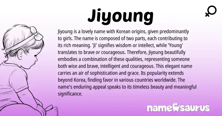 Infographic about Jiyoung name meaning, Jiyoung is a name from Korean origin(s).