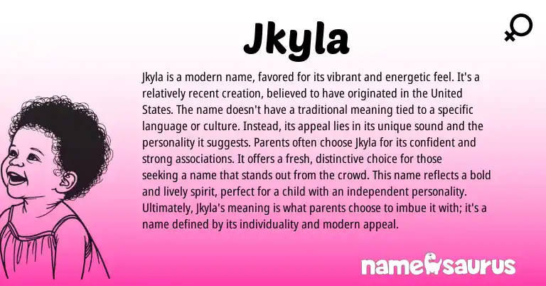 Infographic about Jkyla name meaning, Jkyla is a name from Other origin(s).