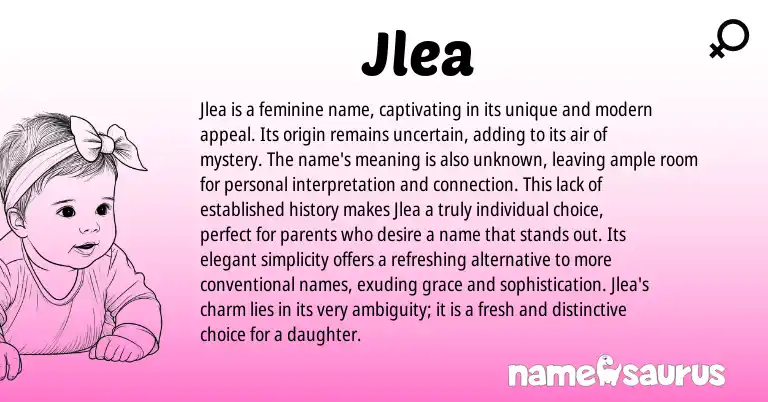 Infographic about Jlea name meaning, Jlea is a name from Other origin(s).