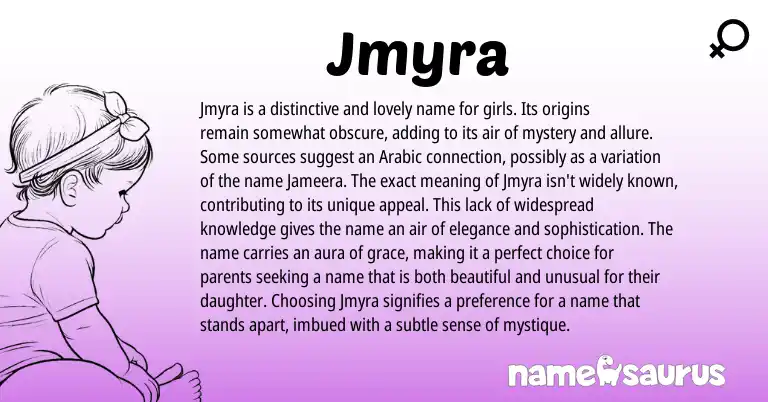Infographic about Jmyra name meaning, Jmyra is a name from Other origin(s).