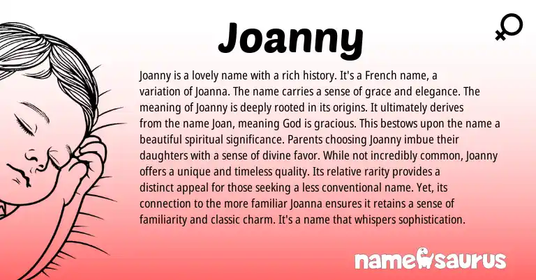 Infographic about Joanny name meaning, Joanny is a name from English origin(s).