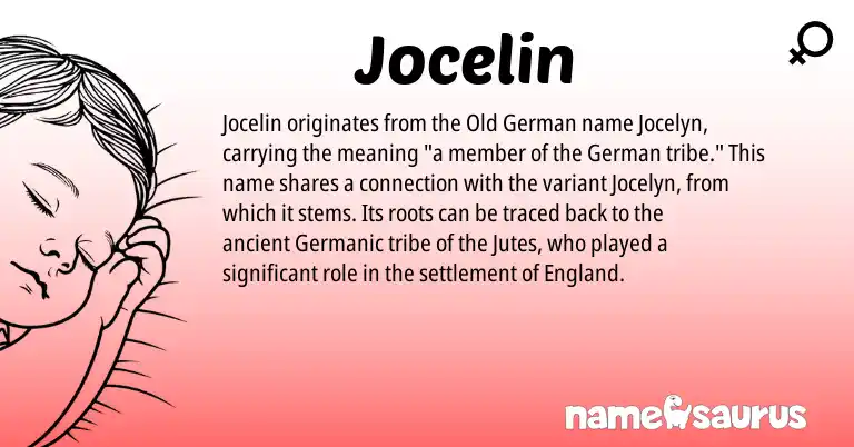 Infographic about Jocelin name meaning, Jocelin is a name from Old German, German, Germanic, England origin(s).