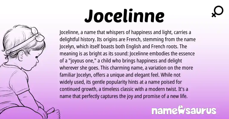 Infographic about Jocelinne name meaning, Jocelinne is a name from French origin(s).