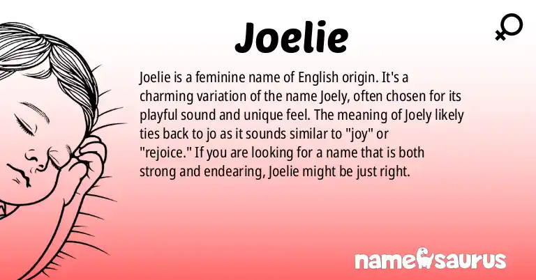 Infographic about Joelie name meaning, Joelie is a name from English origin(s).