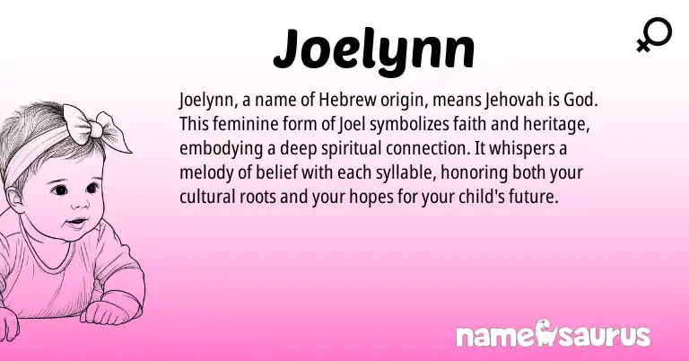 Infographic about Joelynn name meaning, Joelynn is a name from Hebrew origin(s).
