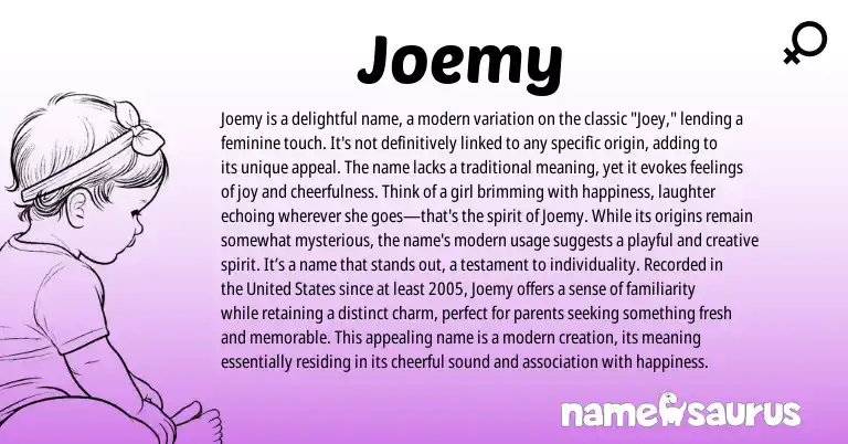 Infographic about Joemy name meaning, Joemy is a name from Other origin(s).