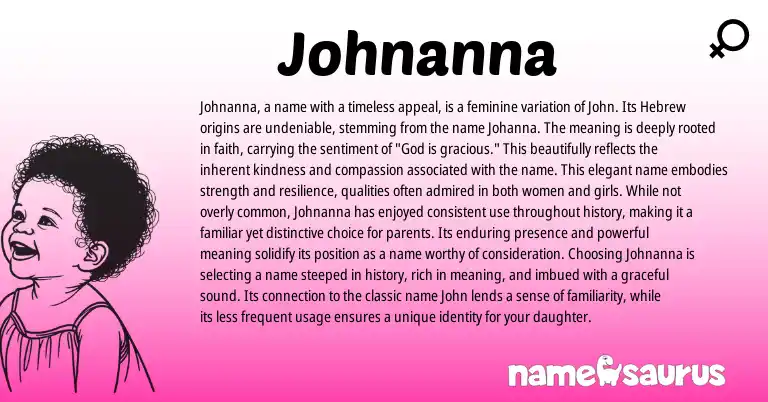 Infographic about Johnanna name meaning, Johnanna is a name from English origin(s).