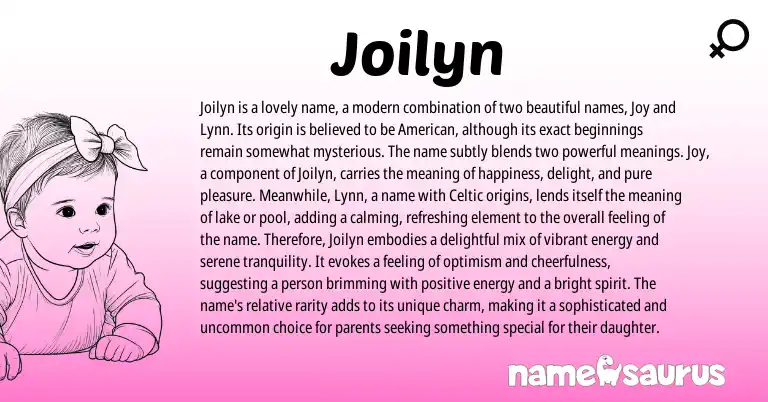 Infographic about Joilyn name meaning, Joilyn is a name from English, Celtic origin(s).