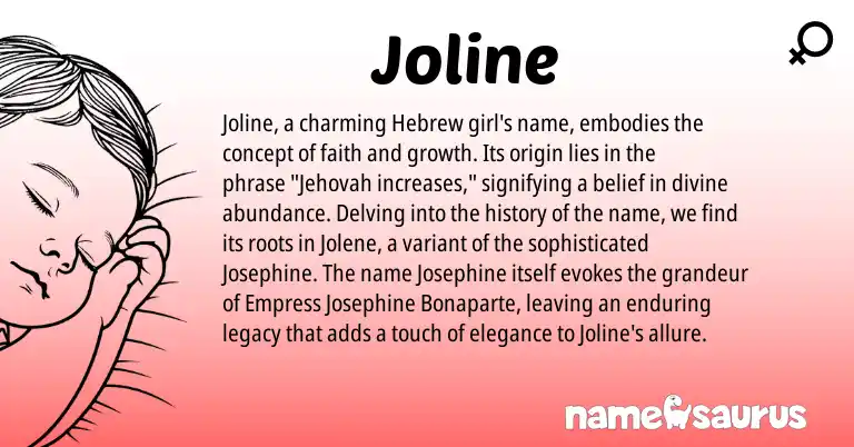 Infographic about Joline name meaning, Joline is a name from Hebrew origin(s).