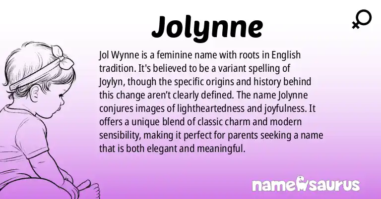 Infographic about Jolynne name meaning, Jolynne is a name from English origin(s).