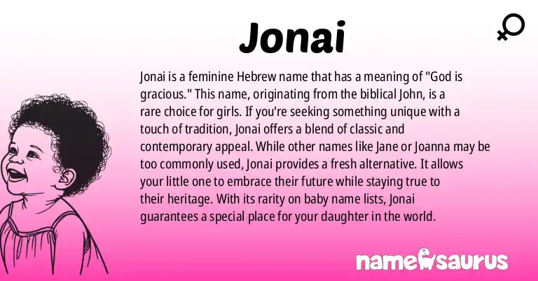 Infographic about Jonai name meaning, Jonai is a name from Hebrew origin(s).