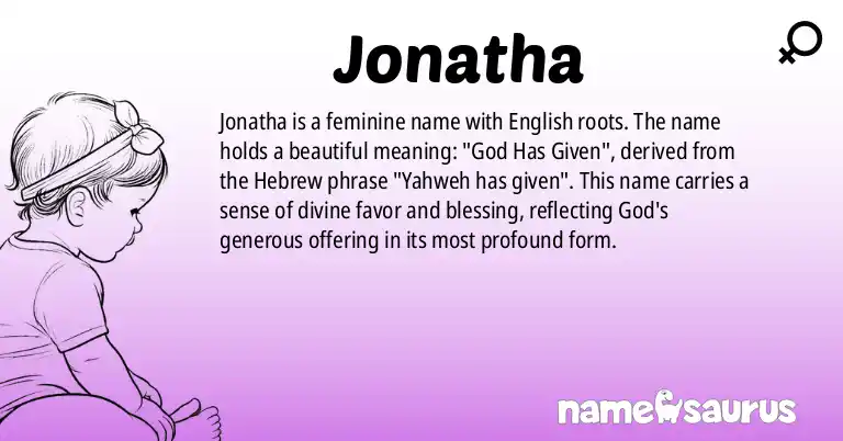 Infographic about Jonatha name meaning, Jonatha is a name from English origin(s).