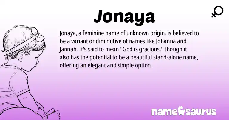 Infographic about Jonaya name meaning, Jonaya is a name from N/A origin(s).