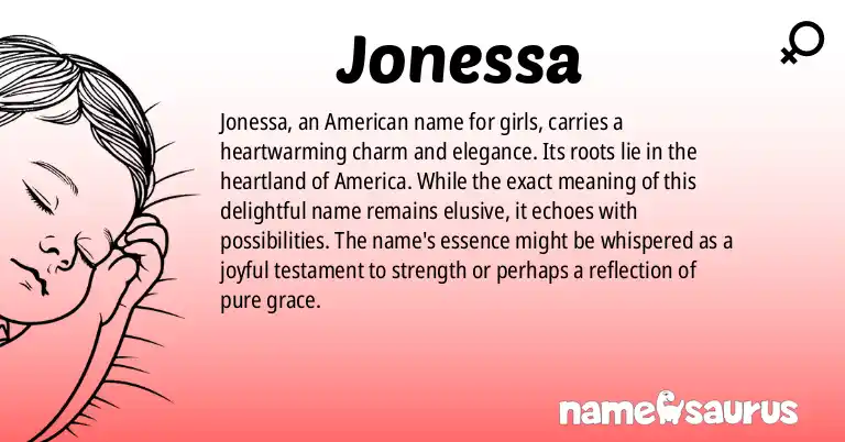 Infographic about Jonessa name meaning, Jonessa is a name from American origin(s).
