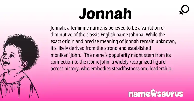 Infographic about Jonnah name meaning, Jonnah is a name from English origin(s).