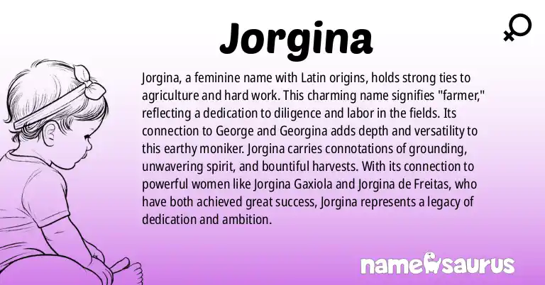Infographic about Jorgina name meaning, Jorgina is a name from Latin origin(s).