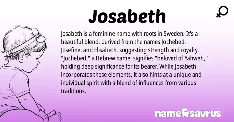 Infographic about Josabeth name meaning, Josabeth is a name from Swedish origin(s).
