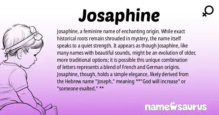 Infographic about Josaphine name meaning, Josaphine is a name from N/A origin(s).