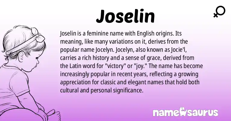 Infographic about Joselin name meaning, Joselin is a name from English origin(s).