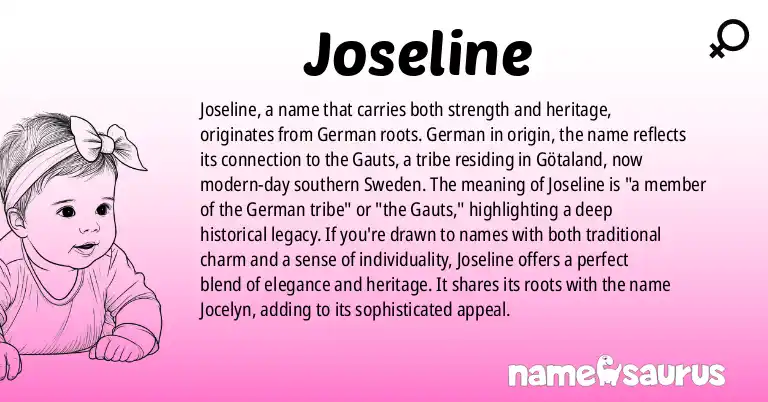 Infographic about Joseline name meaning, Joseline is a name from German origin(s).