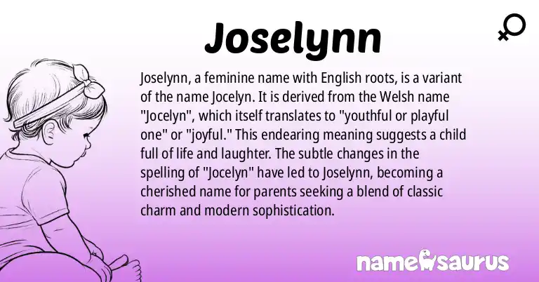 Infographic about Joselynn name meaning, Joselynn is a name from English origin(s).