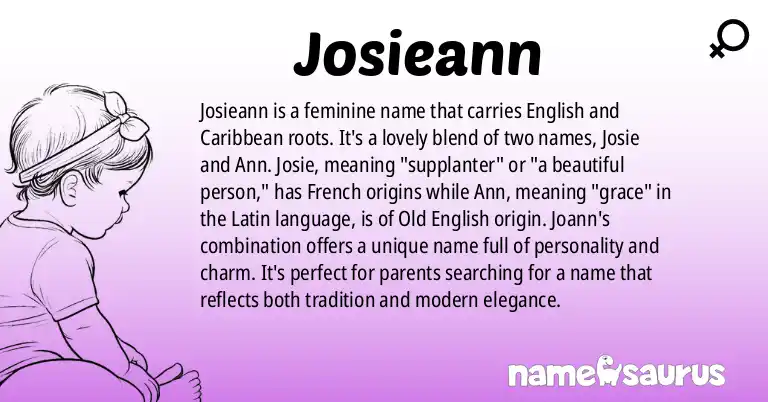 Infographic about Josieann name meaning, Josieann is a name from English, Caribbean origin(s).