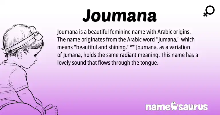 Infographic about Joumana name meaning, Joumana is a name from Arabic origin(s).