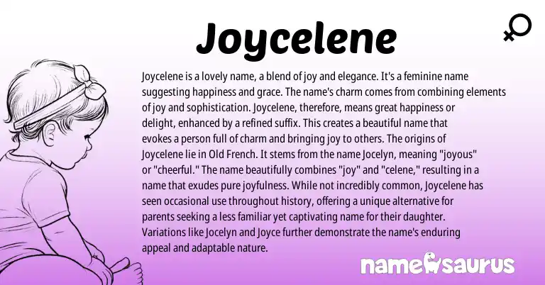 Infographic about Joycelene name meaning, Joycelene is a name from Other origin(s).