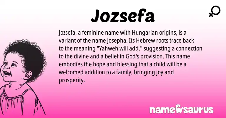 Infographic about Jozsefa name meaning, Jozsefa is a name from Hungarian, Hebrew origin(s).