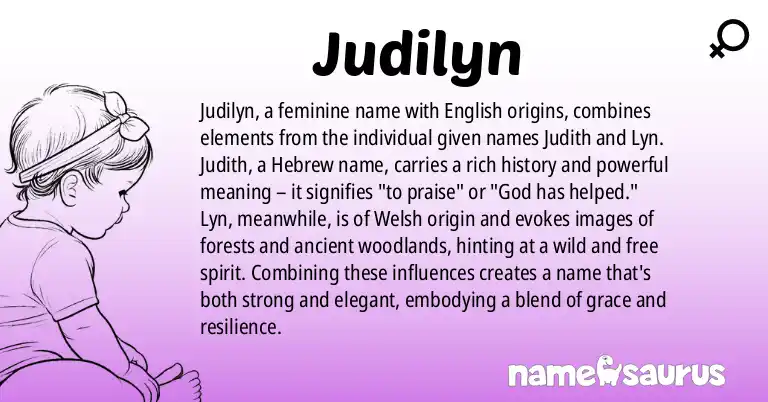 Infographic about Judilyn name meaning, Judilyn is a name from English origin(s).