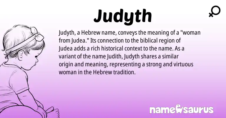 Infographic about Judyth name meaning, Judyth is a name from Hebrew origin(s).