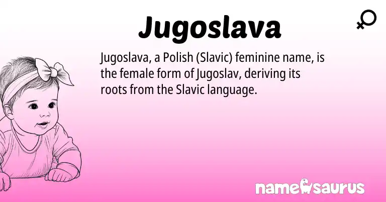 Infographic about Jugoslava name meaning, Jugoslava is a name from Polish, Slavic origin(s).
