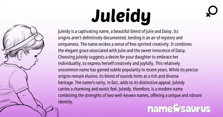 Infographic about Juleidy name meaning, Juleidy is a name from Other origin(s).