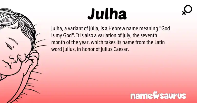 Infographic about Julha name meaning, Julha is a name from Latin, Hebrew origin(s).