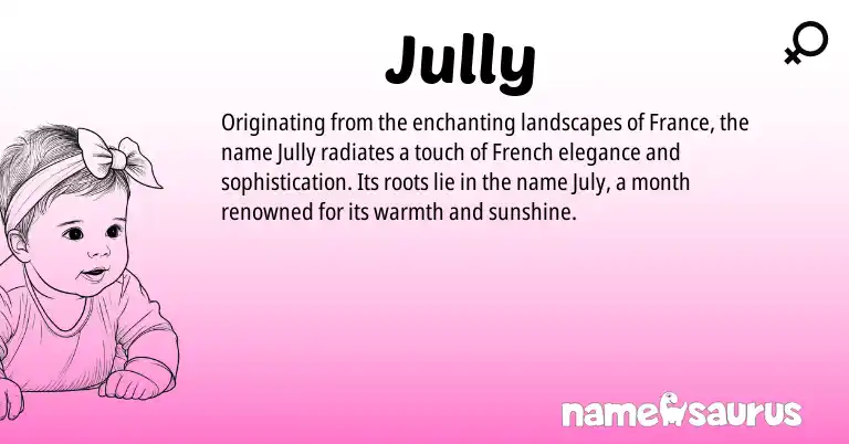 Infographic about Jully name meaning, Jully is a name from French origin(s).