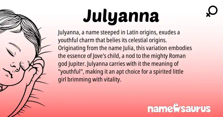Infographic about Julyanna name meaning, Julyanna is a name from Roman, Latin origin(s).