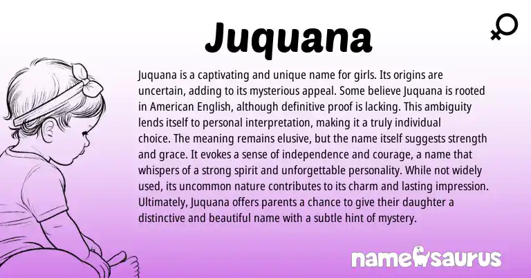 Infographic about Juquana name meaning, Juquana is a name from Other origin(s).
