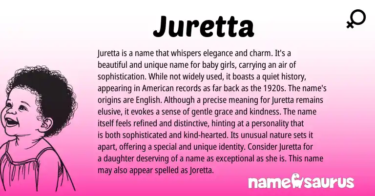 Infographic about Juretta name meaning, Juretta is a name from Other origin(s).