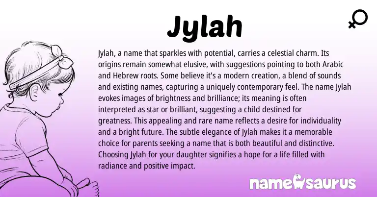 Infographic about Jylah name meaning, Jylah is a name from Hebrew, Arabic origin(s).