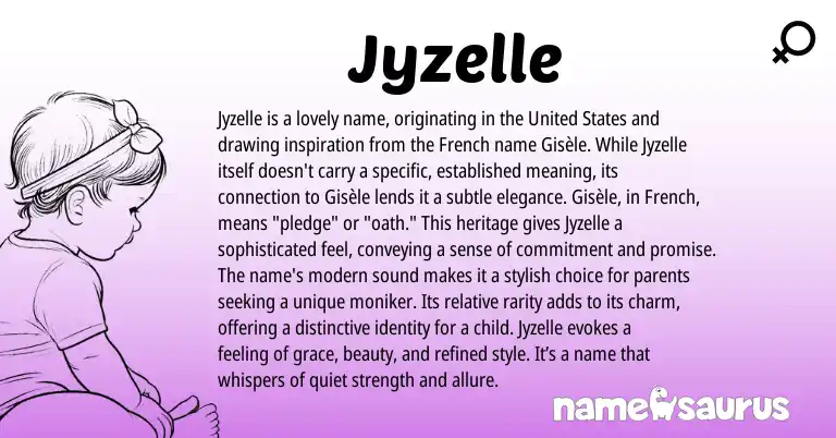 Infographic about Jyzelle name meaning, Jyzelle is a name from Other origin(s).