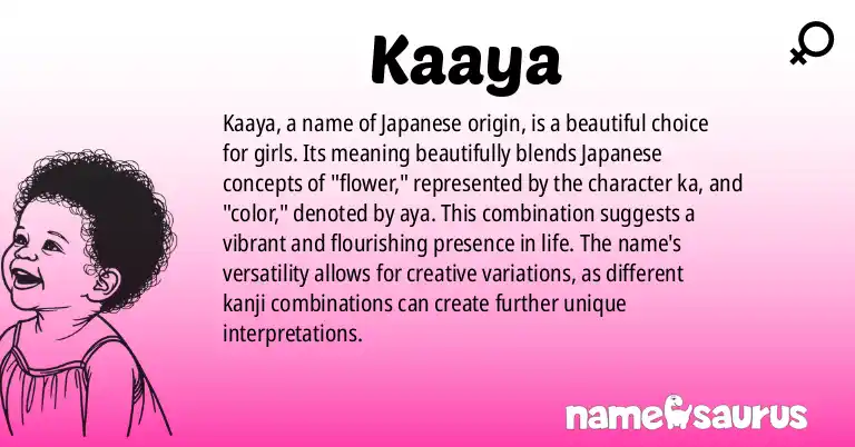 Infographic about Kaaya name meaning, Kaaya is a name from Japanese origin(s).