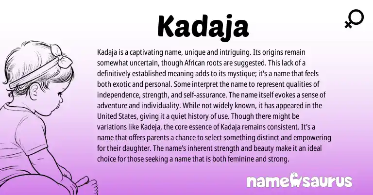 Infographic about Kadaja name meaning, Kadaja is a name from Other origin(s).