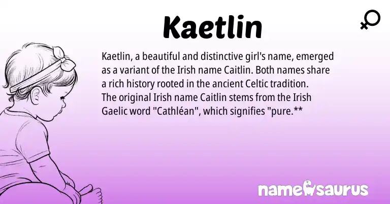 Infographic about Kaetlin name meaning, Kaetlin is a name from Irish, Gaelic, Celtic origin(s).