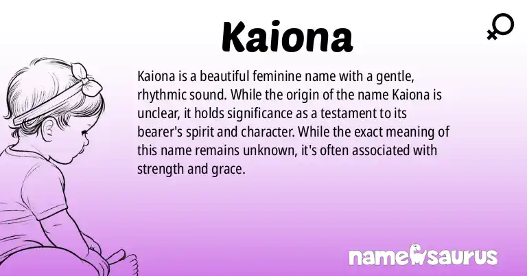 Infographic about Kaiona name meaning, Kaiona is a name from N/A origin(s).