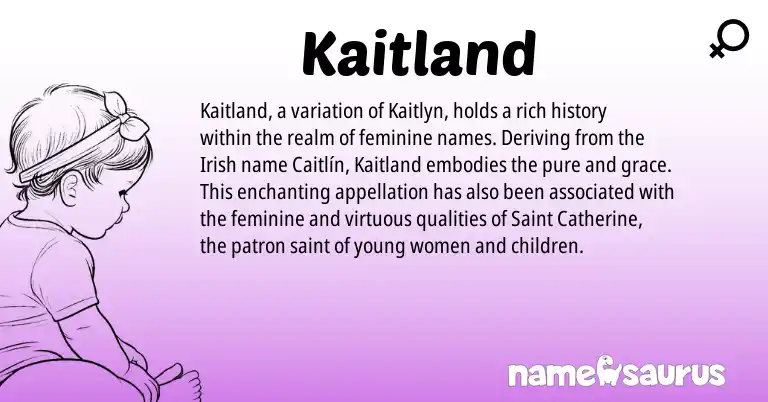 Infographic about Kaitland name meaning, Kaitland is a name from Irish origin(s).