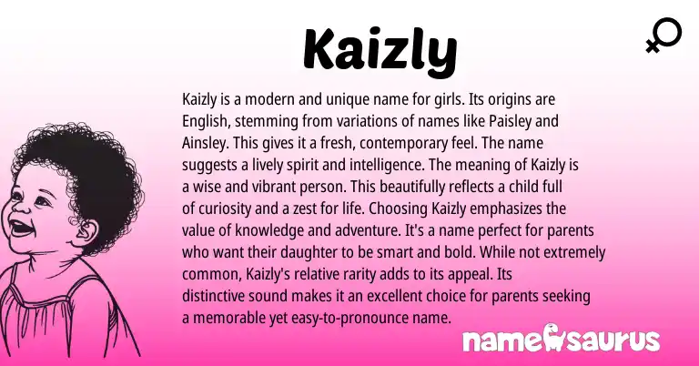 Infographic about Kaizly name meaning, Kaizly is a name from English origin(s).